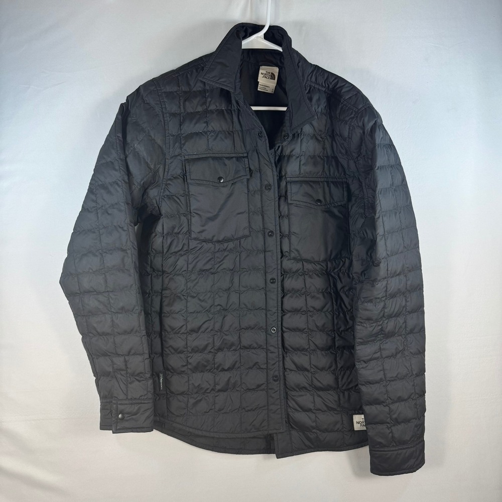 The North Face Thermoball Eco Shirt Jacket Mens Small Black Quilted Puffer Coat